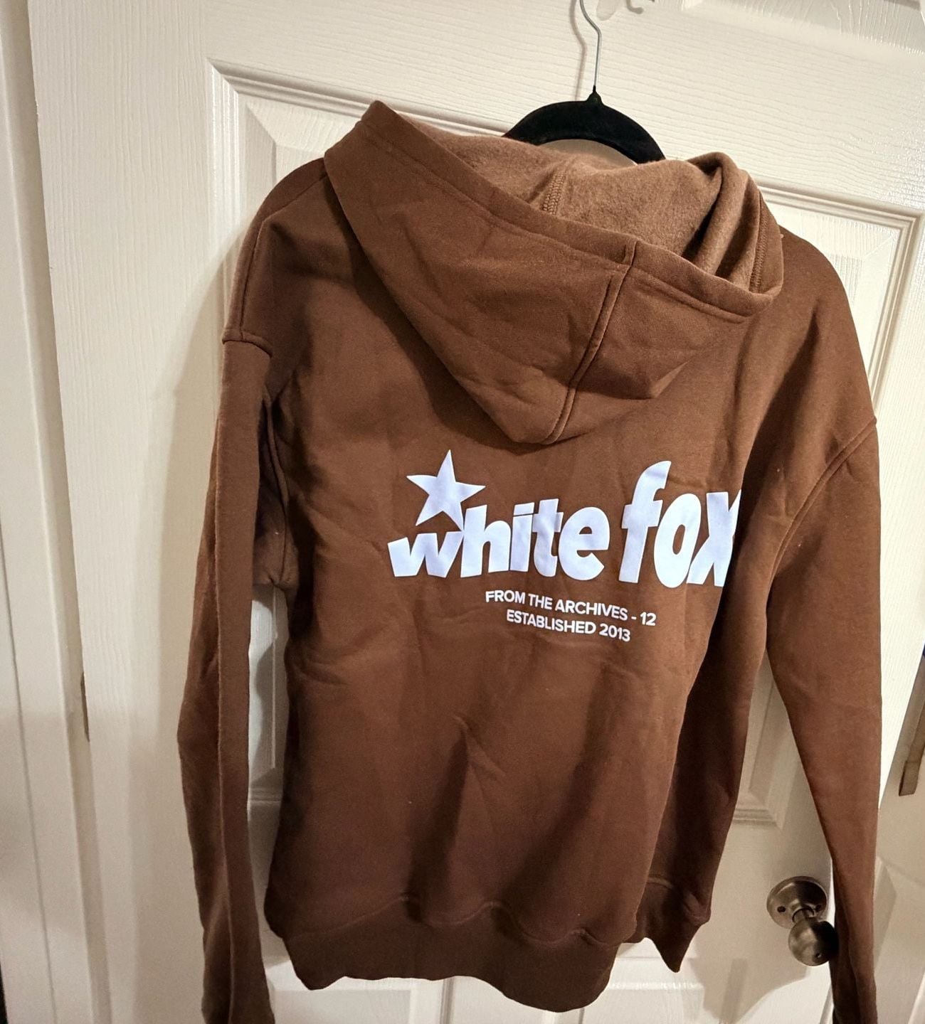 White Fox From The Archives Hoodie Size XS/S Brown Star 4