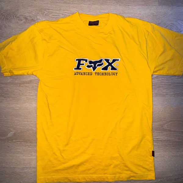 Fox Racing Advanced Technology T-Shirt Size XL Yellow Graphic Tee