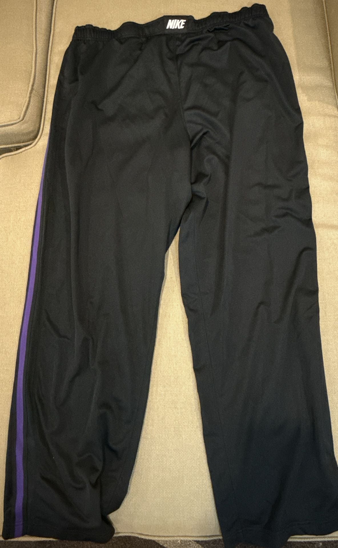 Nike Track Pants Size 2XL Black Purple Striped Athletic Pants 6