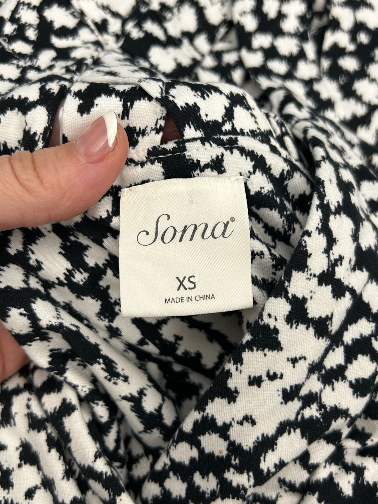 Soma Dress Size XS Black And White Patterned Cross Back 5