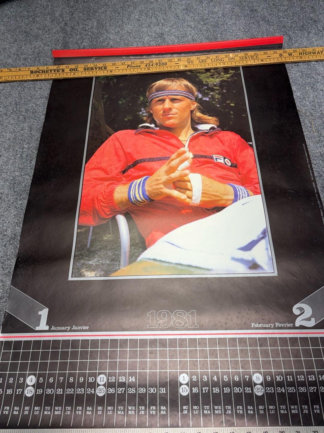 Fila Vintage Bjorn Borg 1981 Tennis Wall Calendar Poster-6 different images RARE 1