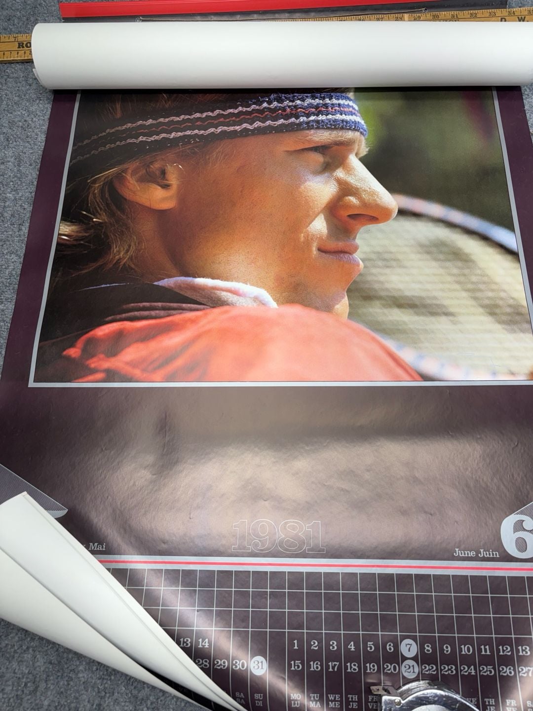 Fila Vintage Bjorn Borg 1981 Tennis Wall Calendar Poster-6 different images RARE 5