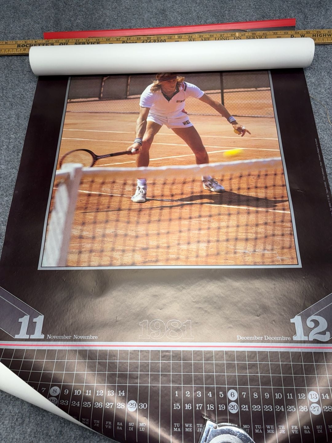 Fila Vintage Bjorn Borg 1981 Tennis Wall Calendar Poster-6 different images RARE 8