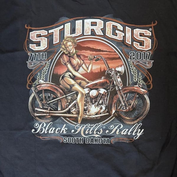 Hot Leathers Sturgis Black Hills Rally 2017 T-Shirt Large Black