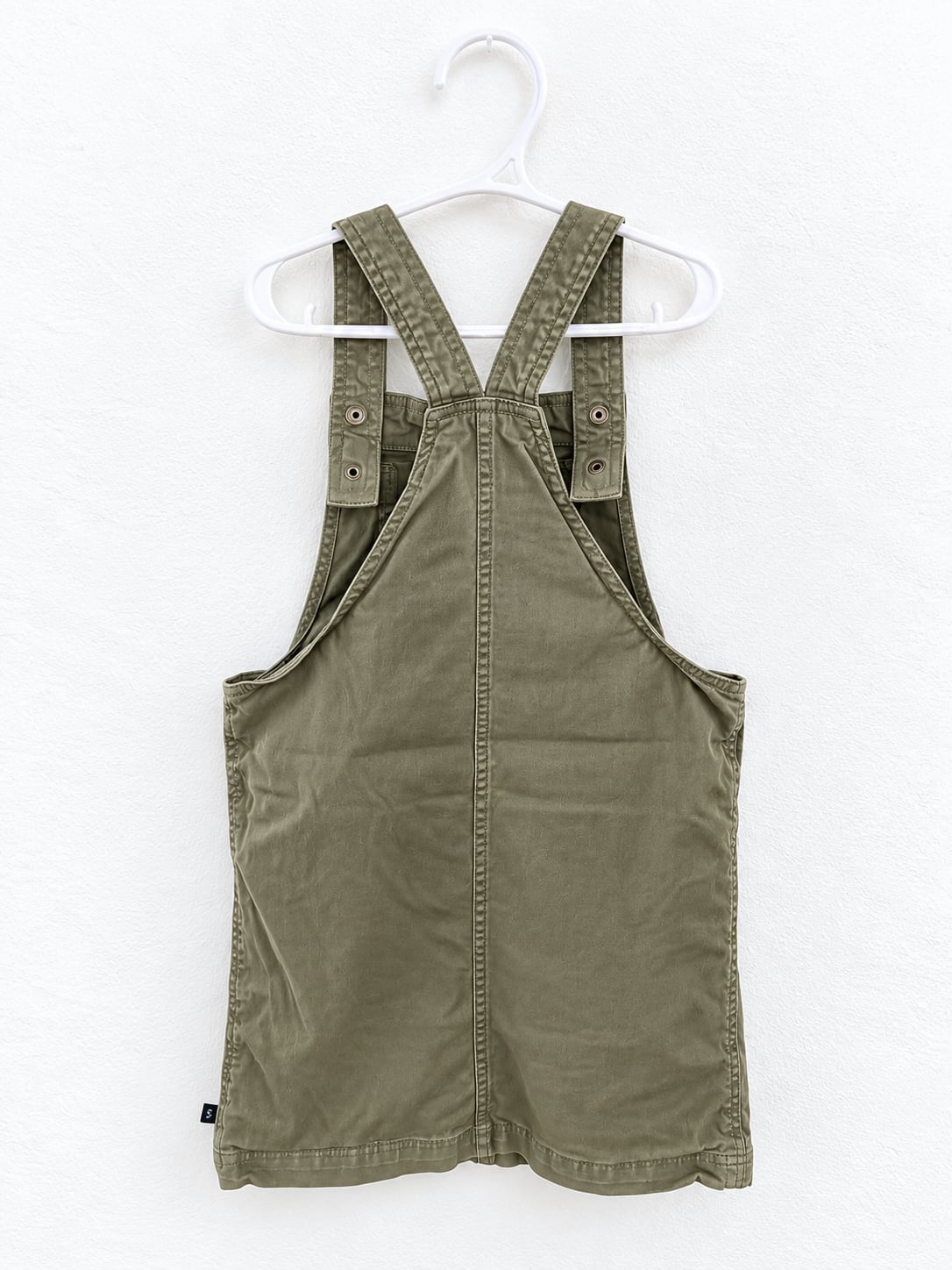 GAP Kids Olive Green Denim Overall Dress Size L 3