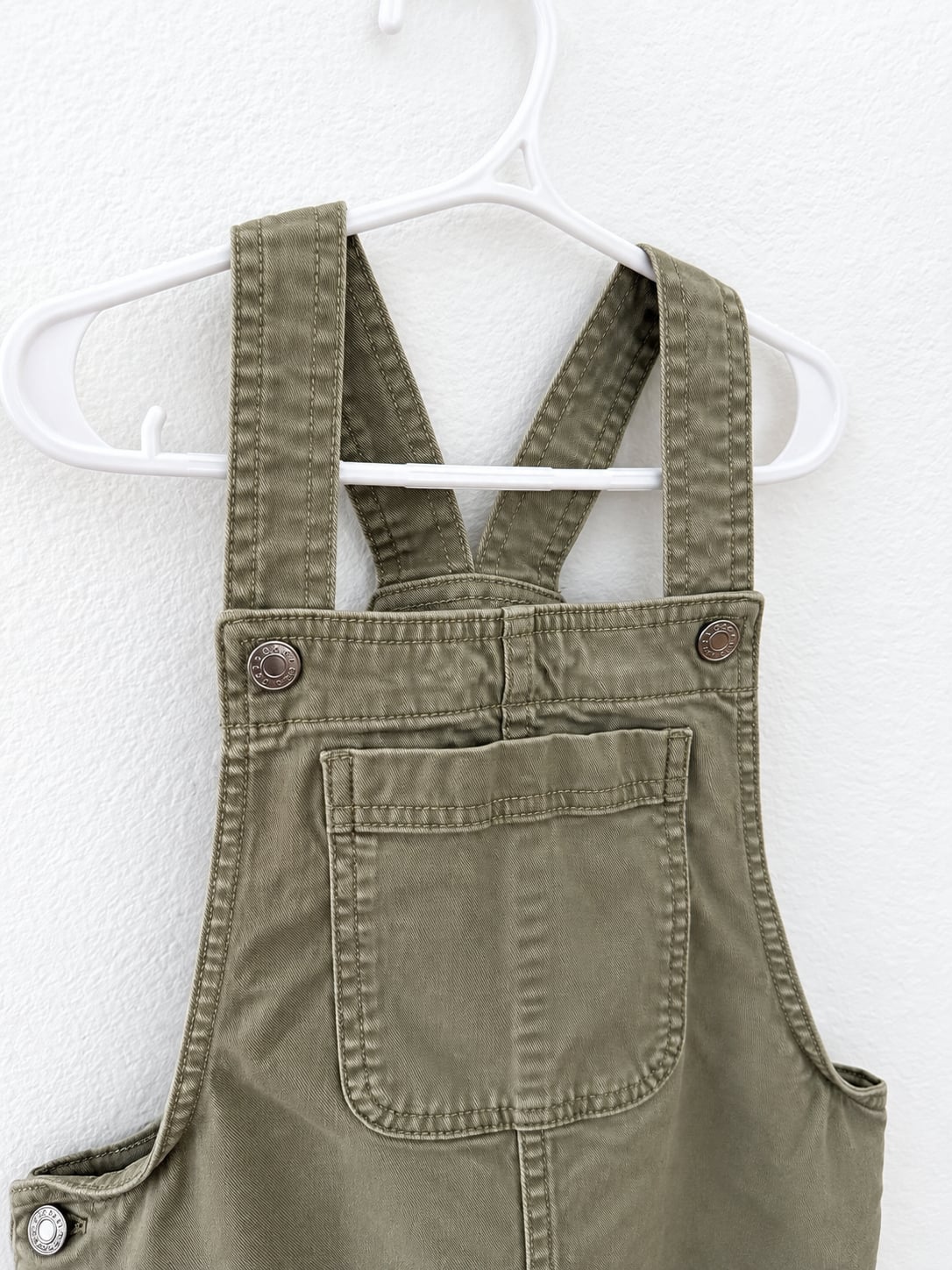 GAP Kids Olive Green Denim Overall Dress Size L 4