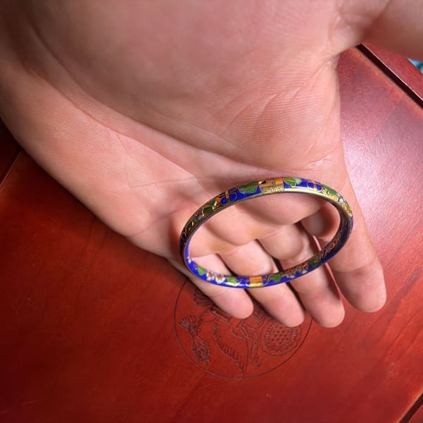 vintage Cloisonné clamp bracelet
