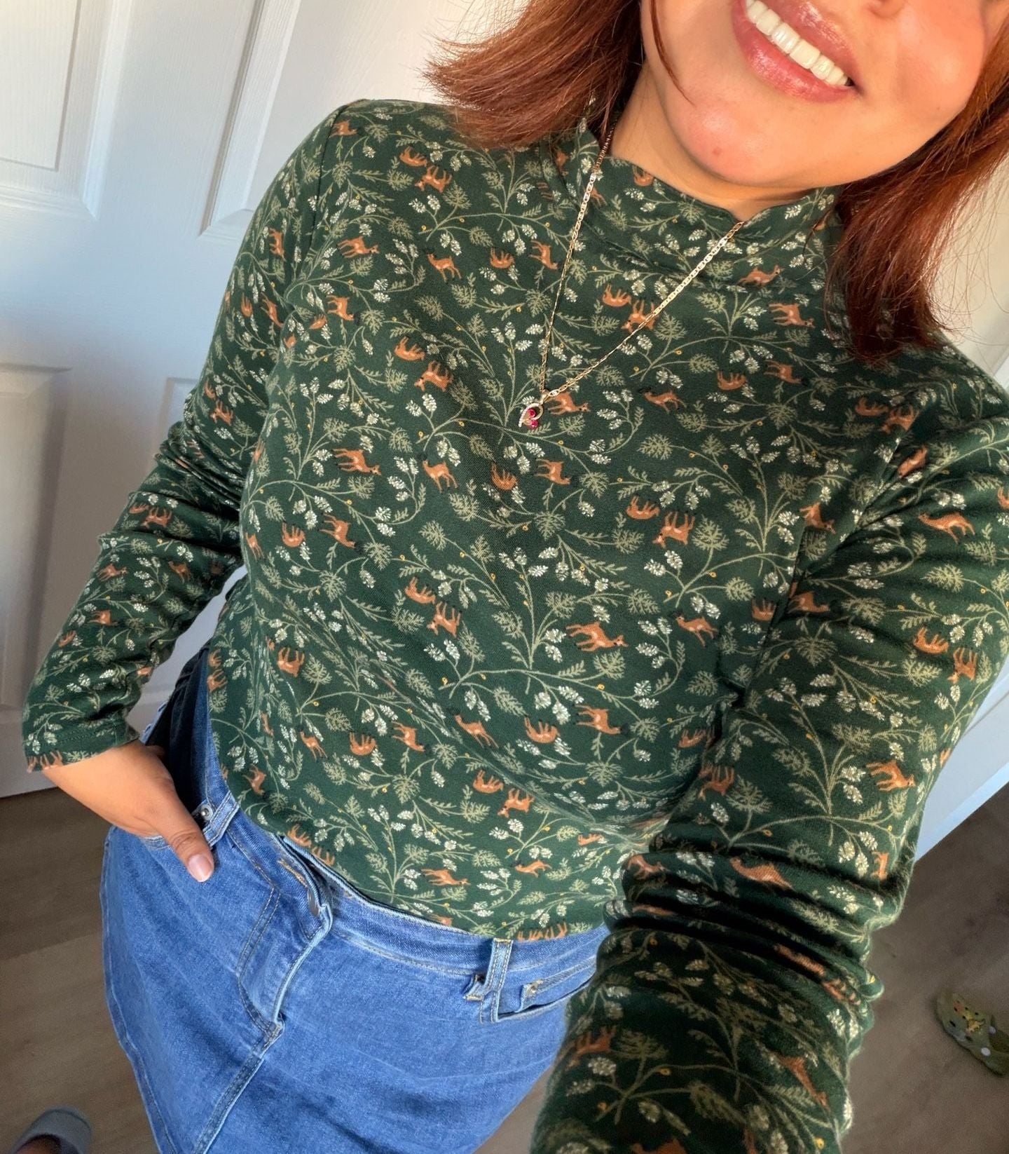 Croft & Barrow The Classic Mockneck Tee Size S Green 5