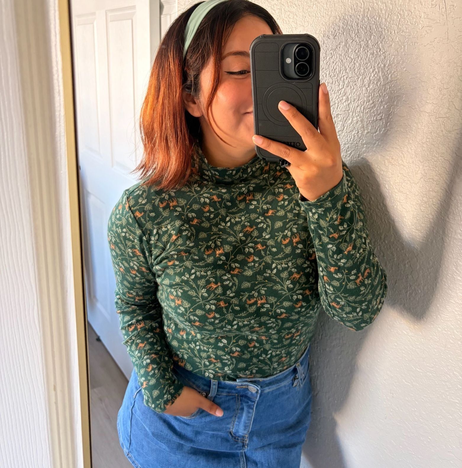 Croft & Barrow The Classic Mockneck Tee Size S Green 2