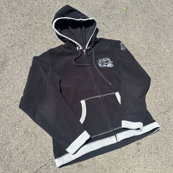 Harley-Davidson Black Fleece Zip-Up Hoodie Size XL