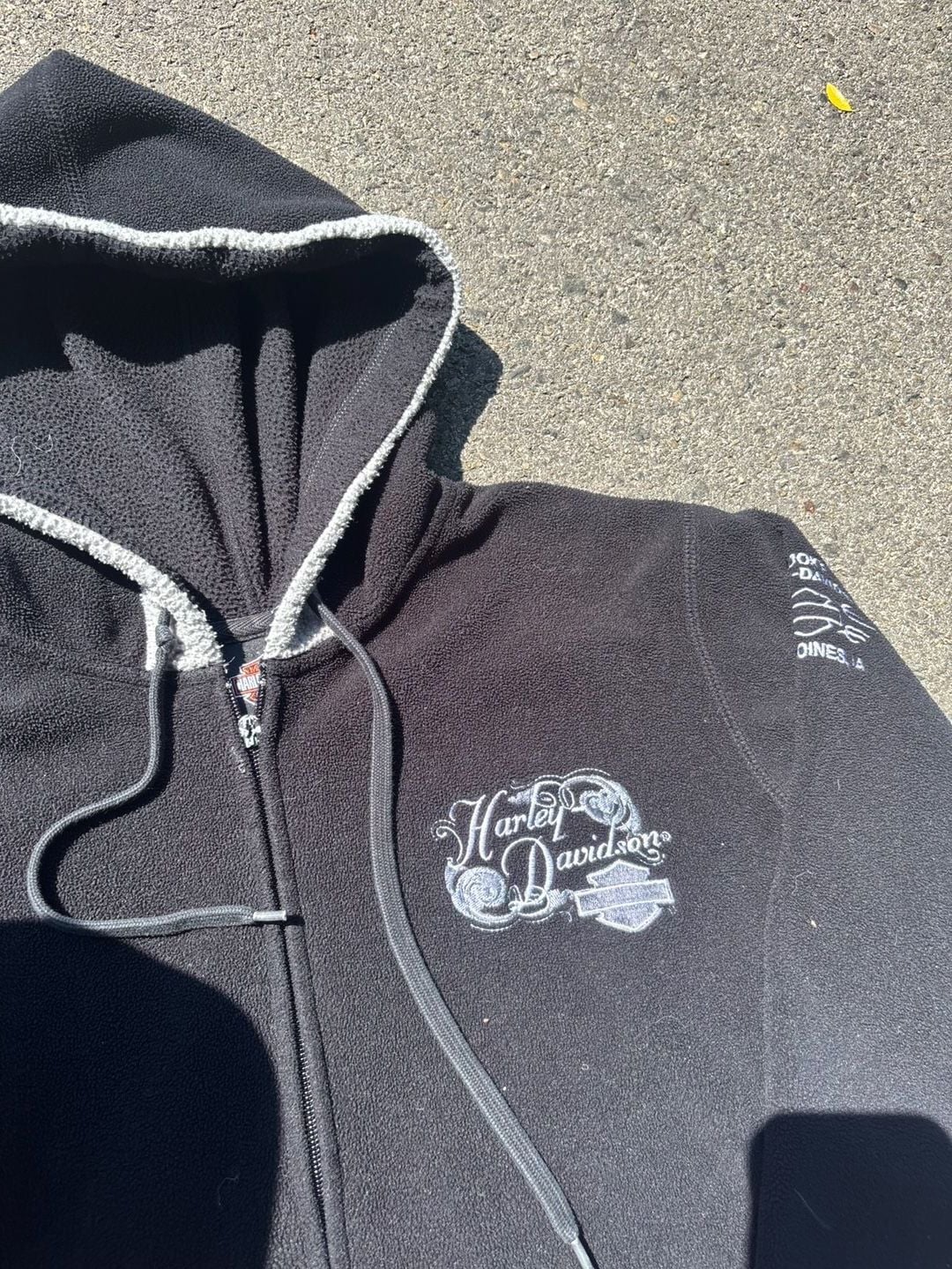 Harley-Davidson Black Fleece Zip-Up Hoodie Size XL 4