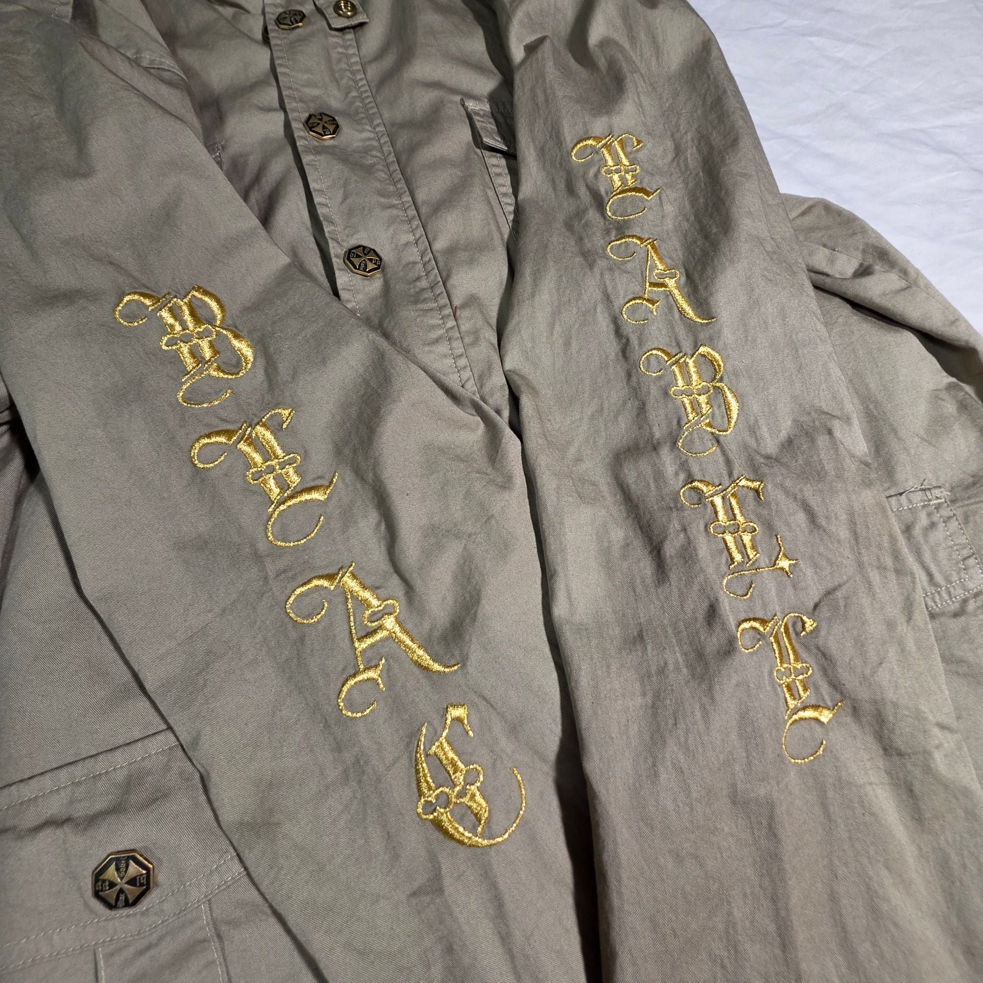 Blac Label Premium Mens Jacket XL Soldier Dies But Once Gold Embroidered Y2K 6
