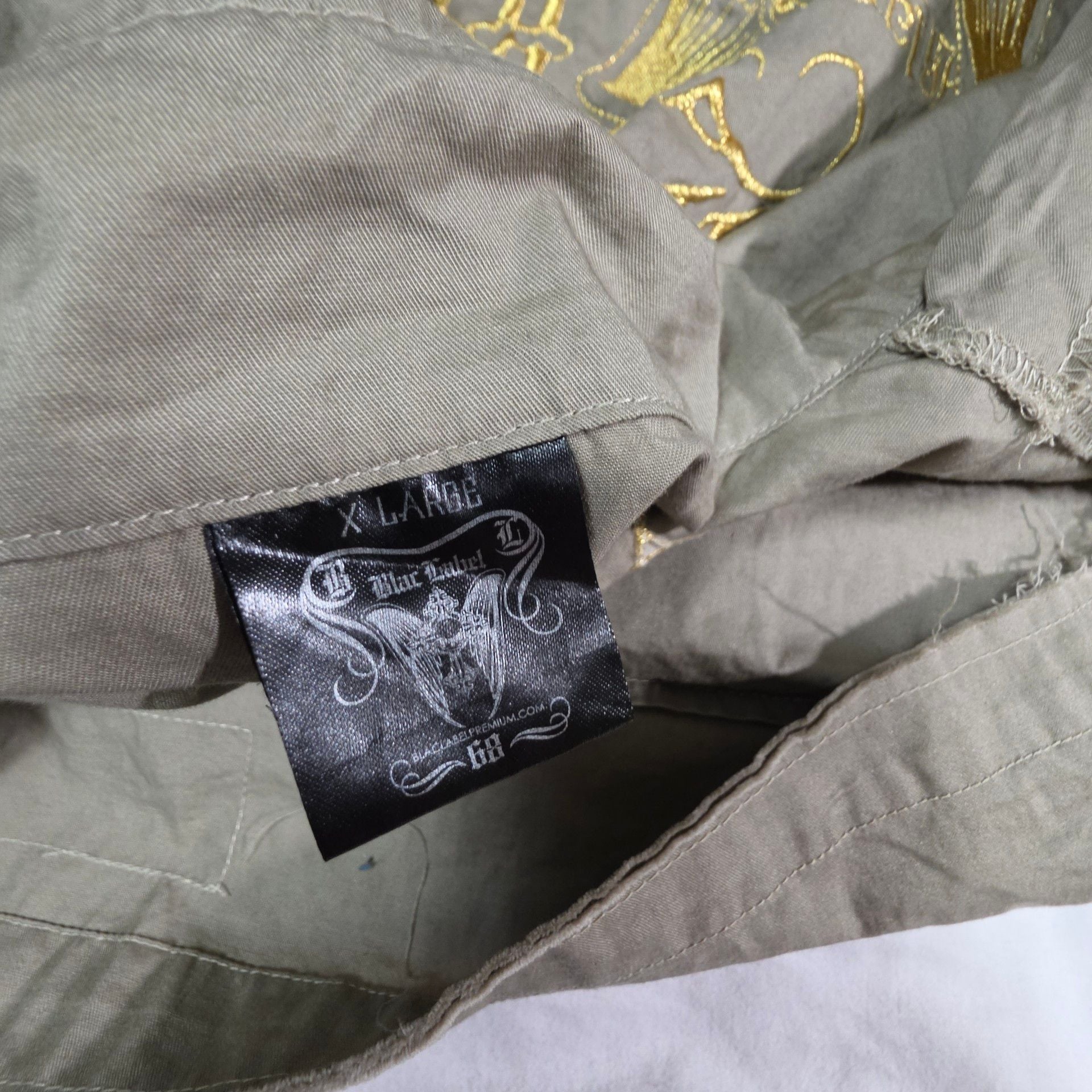 Blac Label Premium Mens Jacket XL Soldier Dies But Once Gold Embroidered Y2K 8