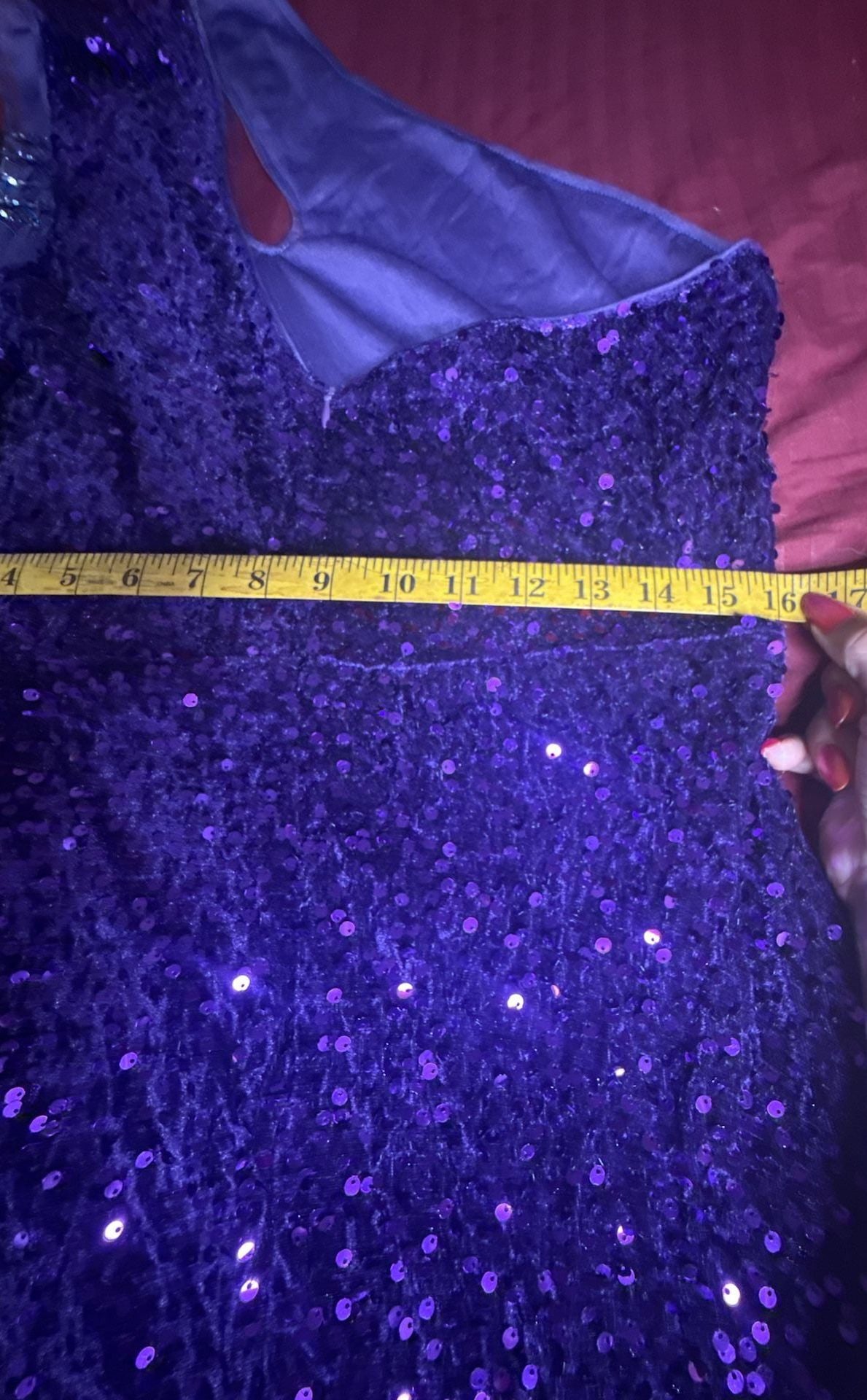 Unbranded Purple Sequin One Shoulder Cocktail Dress Size 8 3