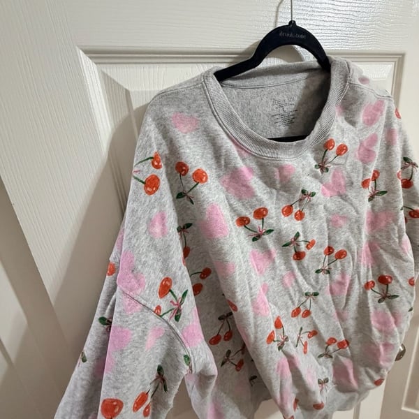 Zoe + Liv Cherry Heart Sweatshirt L And Pants XL Set