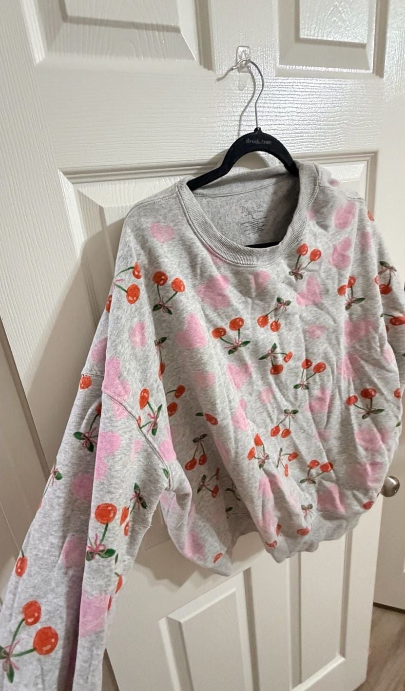 Zoe + Liv Cherry Heart Sweatshirt L And Pants XL Set 2