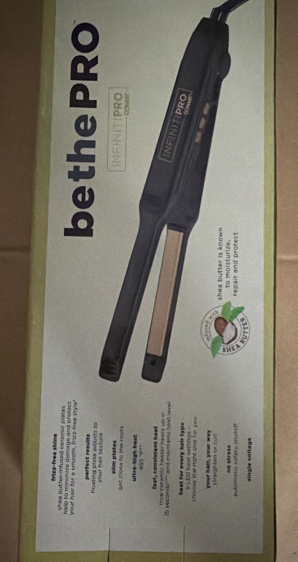 Conair InfinitiPRO Flat Iron 1/2 In. Shea Butter-Infused *Brand New* 2