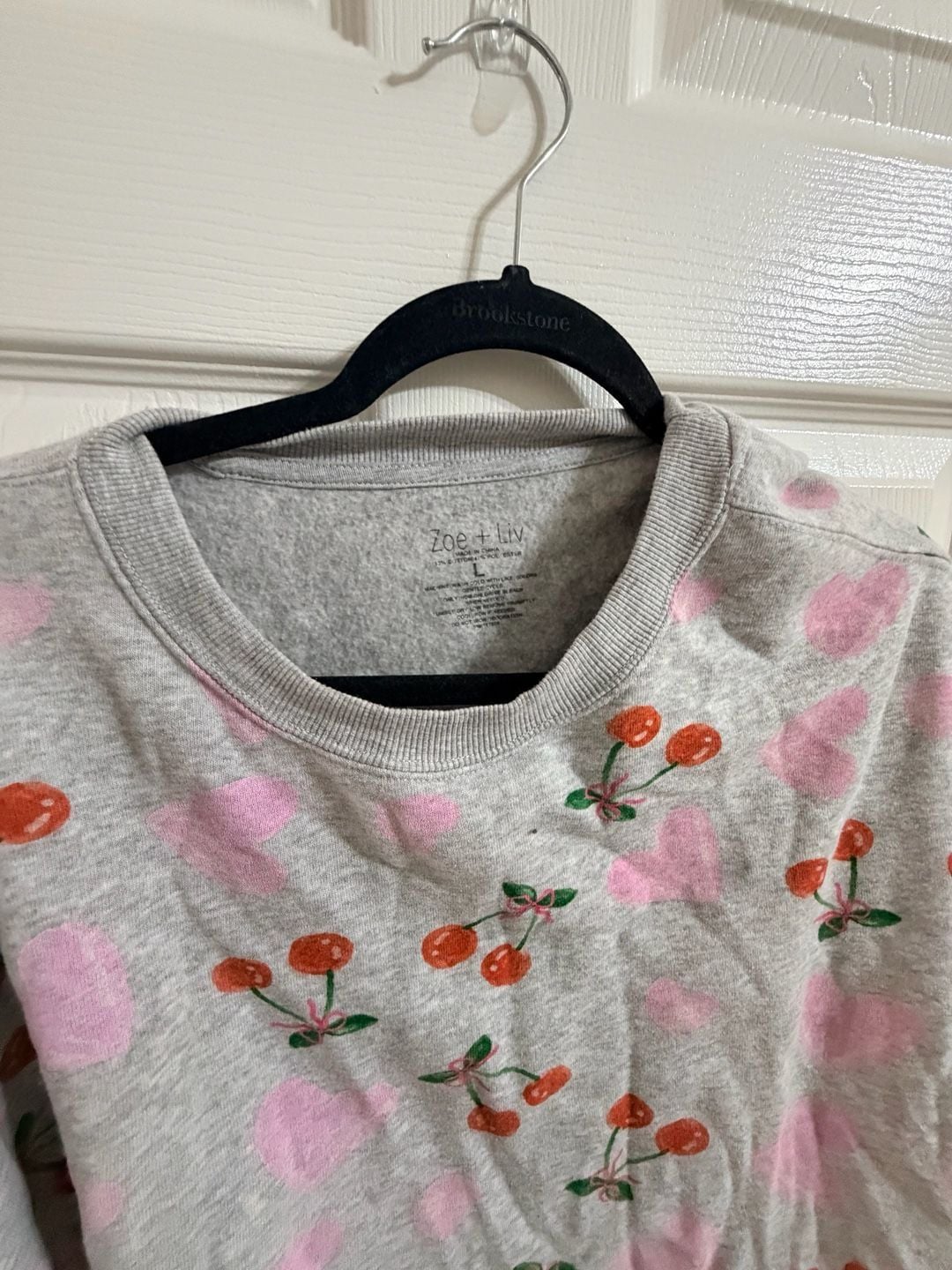 Zoe + Liv Cherry Heart Sweatshirt L And Pants XL Set 4