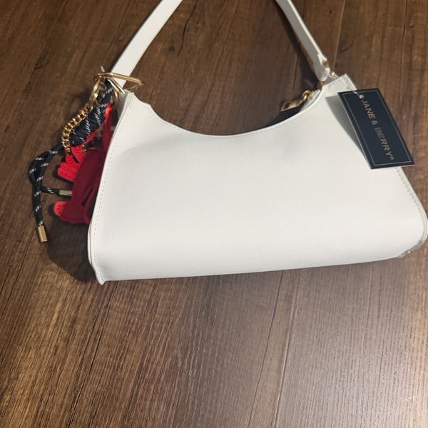 Jane & Berry White Shoulder Bag With Charms New