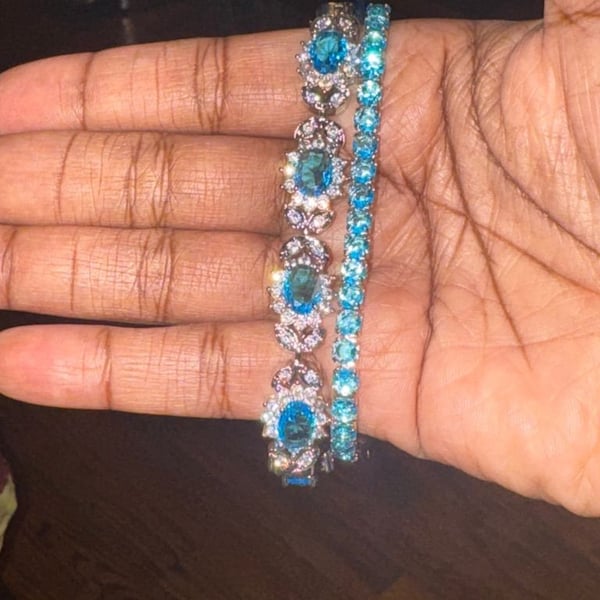 Unbranded Blue Crystal Bracelet Set of Two