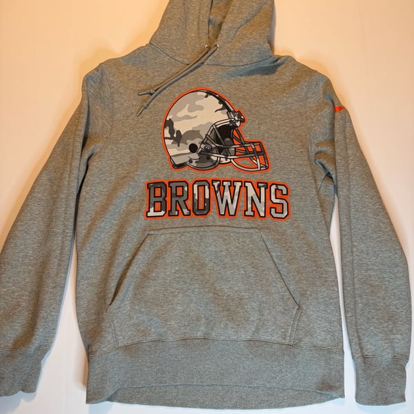 Nike Cleveland Browns Hoodie Size M Gray Camo Logo