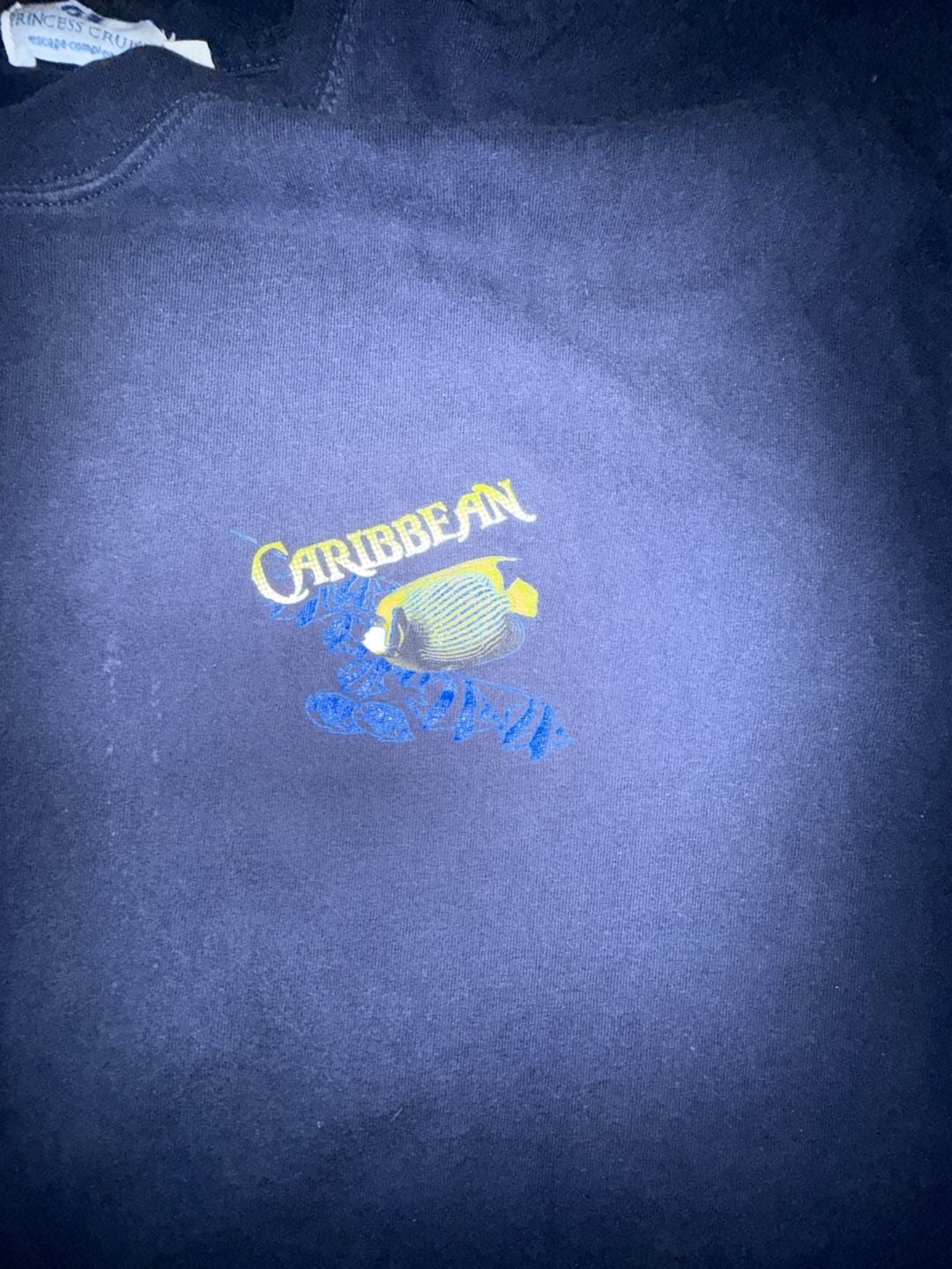 Princess Cruises T-Shirt Blue Caribbean Fish Graphic 3