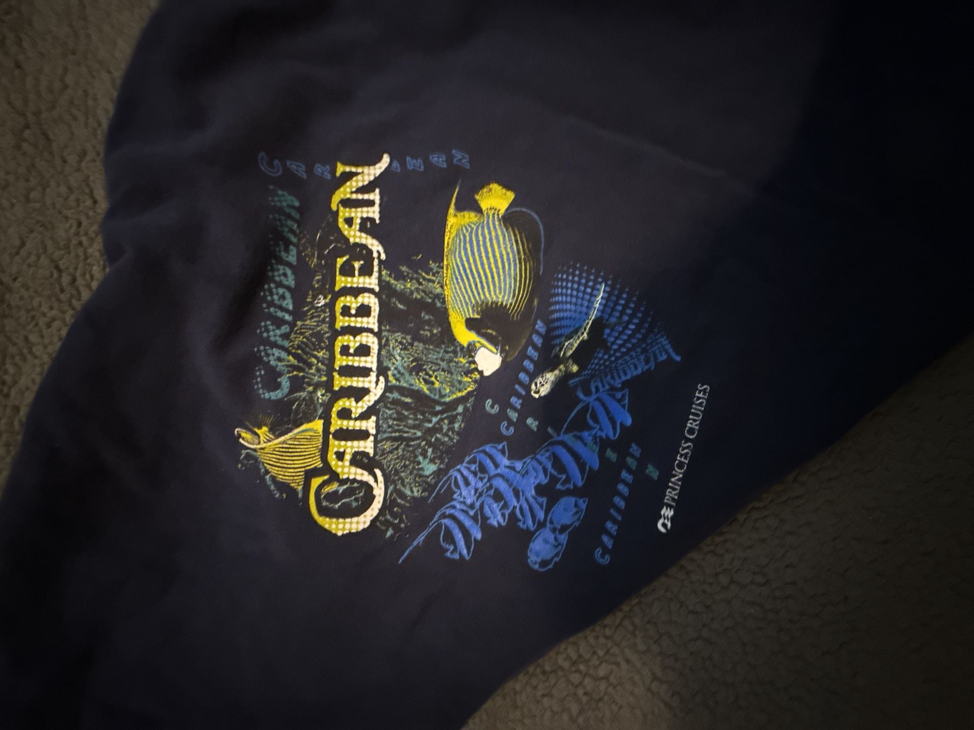 Princess Cruises T-Shirt Blue Caribbean Fish Graphic 4