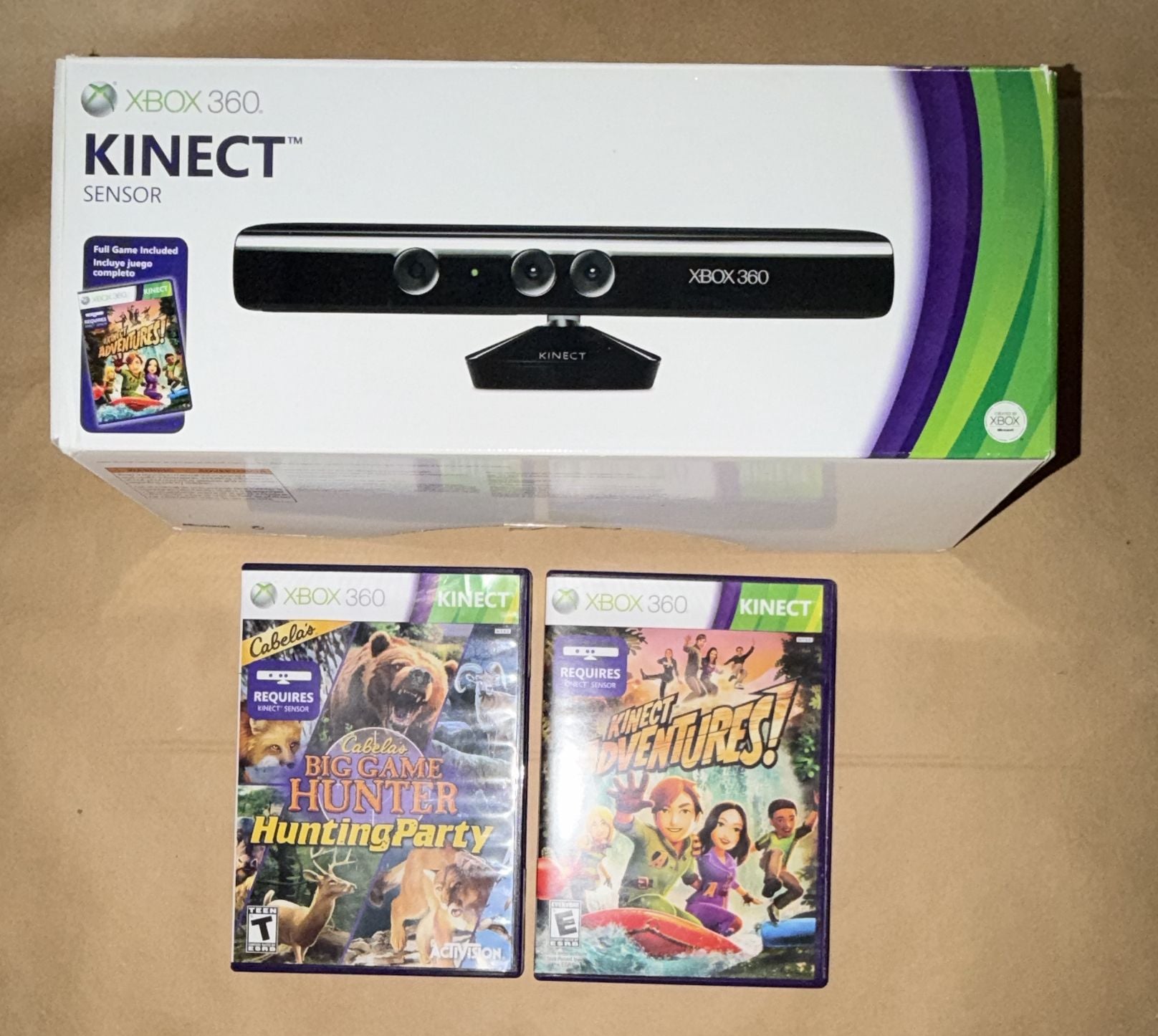Microsoft Xbox 360 Kinect Sensor with Games and Box 1