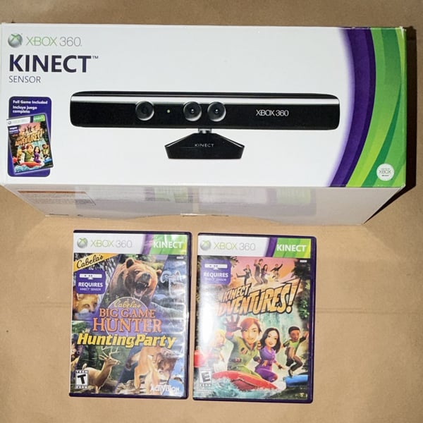 Microsoft Xbox 360 Kinect Sensor with Games and Box