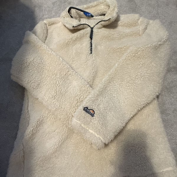 Chubbies Fresh Powder Quarter-Zip Hi-Pile Jacket Size Large White