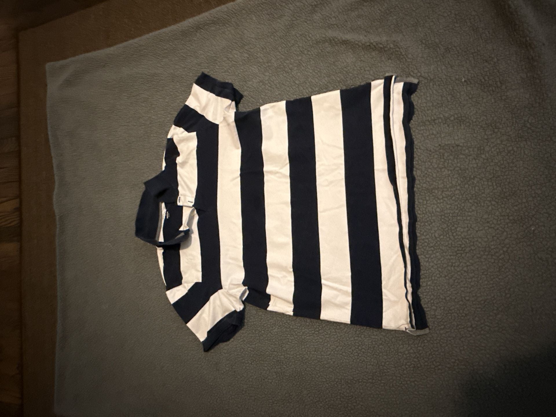 Old Navy Built-In Flex Striped Polo Shirt Size XL Blue White 1