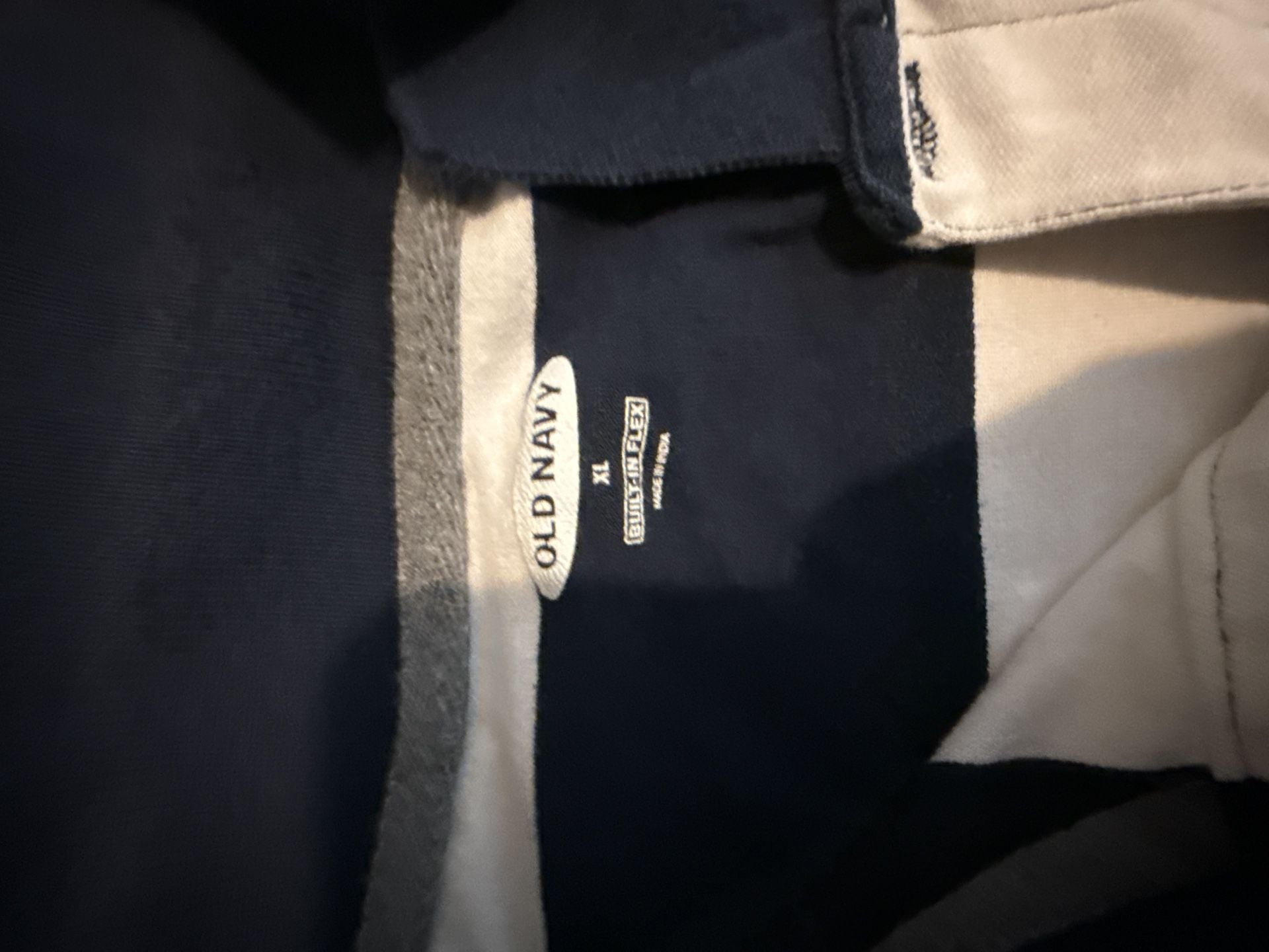 Old Navy Built-In Flex Striped Polo Shirt Size XL Blue White 2