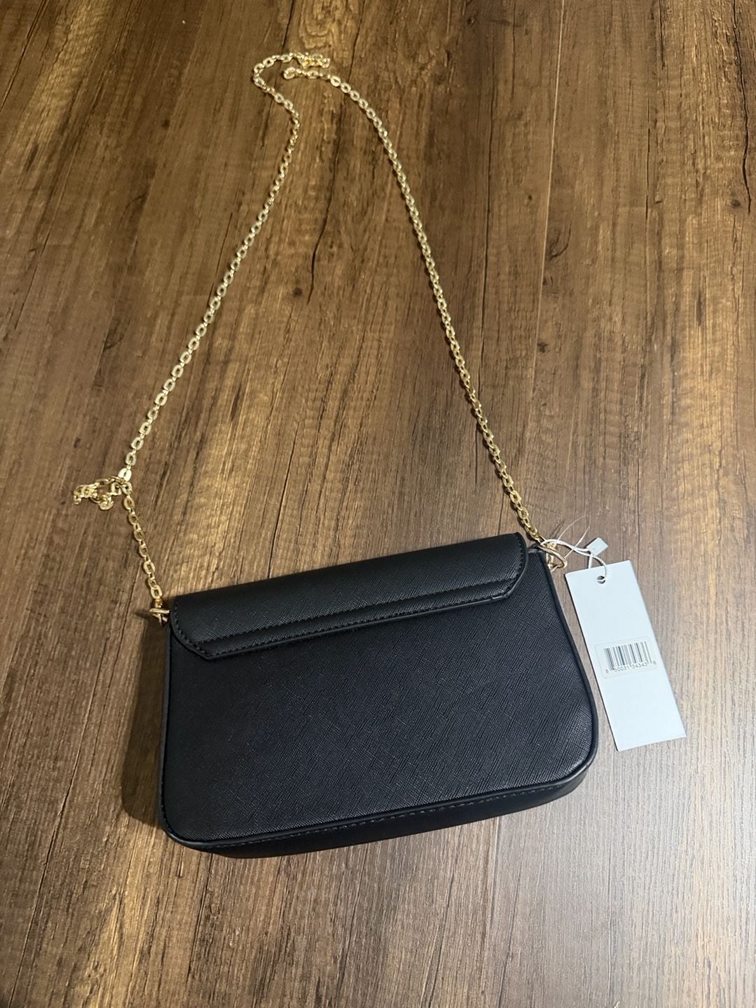 Marilyn Monroe Black Crossbody Handbag Gold Chain Saffiano 7