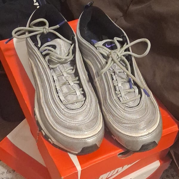 Nike Air Max 97 Size 11 Silver Violet Black Red Black