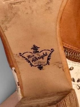 Miss Albright Brown Leather Cutout Heel Ankle Boots Size 6 5