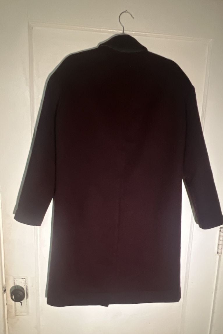 Madewell Burgundy Wool Coat Size S Double-Faced Long Coat Jacket 5