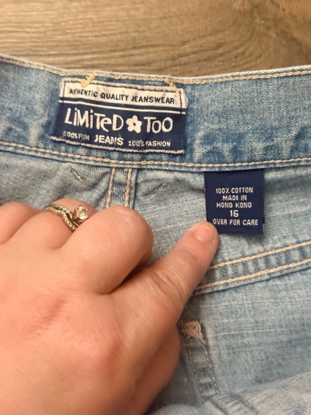 Limited Too Flared Jeans Size 16 Light Wash Cargo Pocket 6