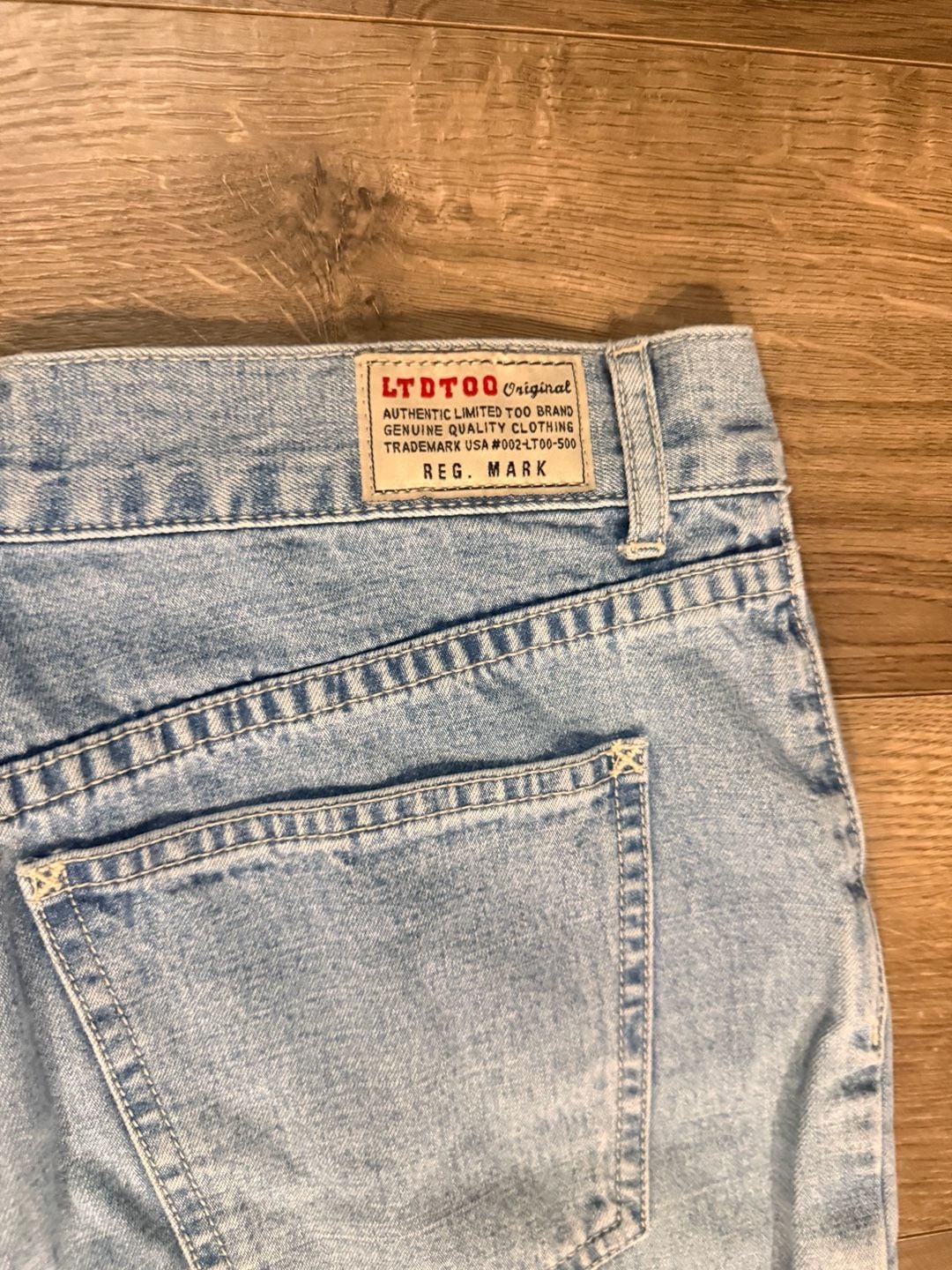 Limited Too Flared Jeans Size 16 Light Wash Cargo Pocket 8