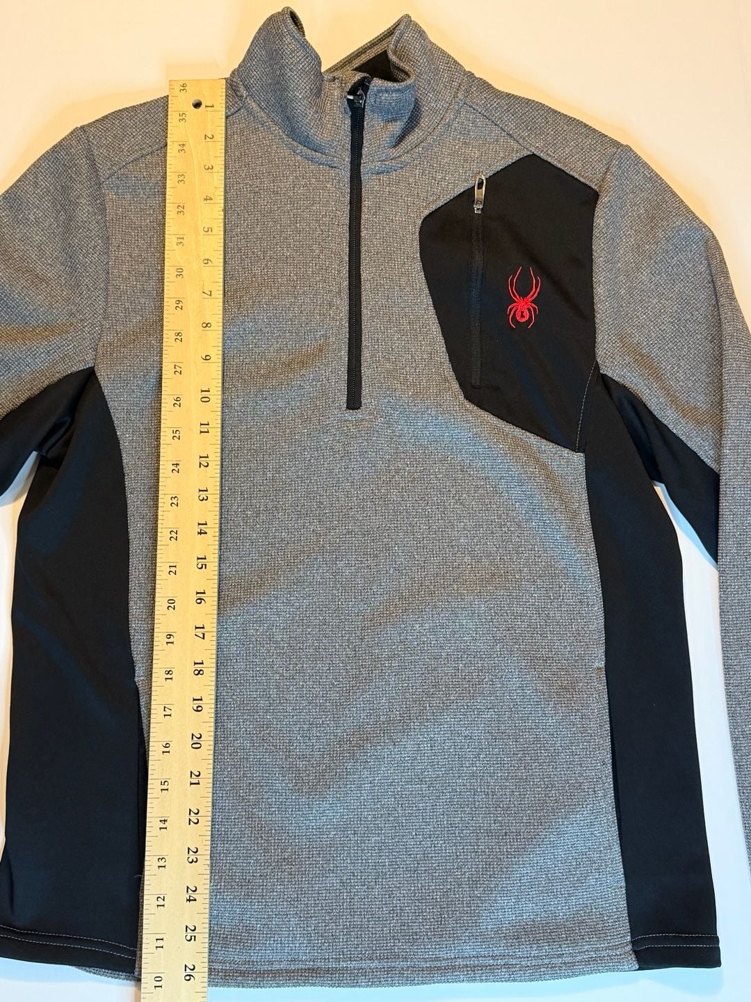 Spyder Bandit 1/2 Zip Pullover Size M Gray Black Fleece 3