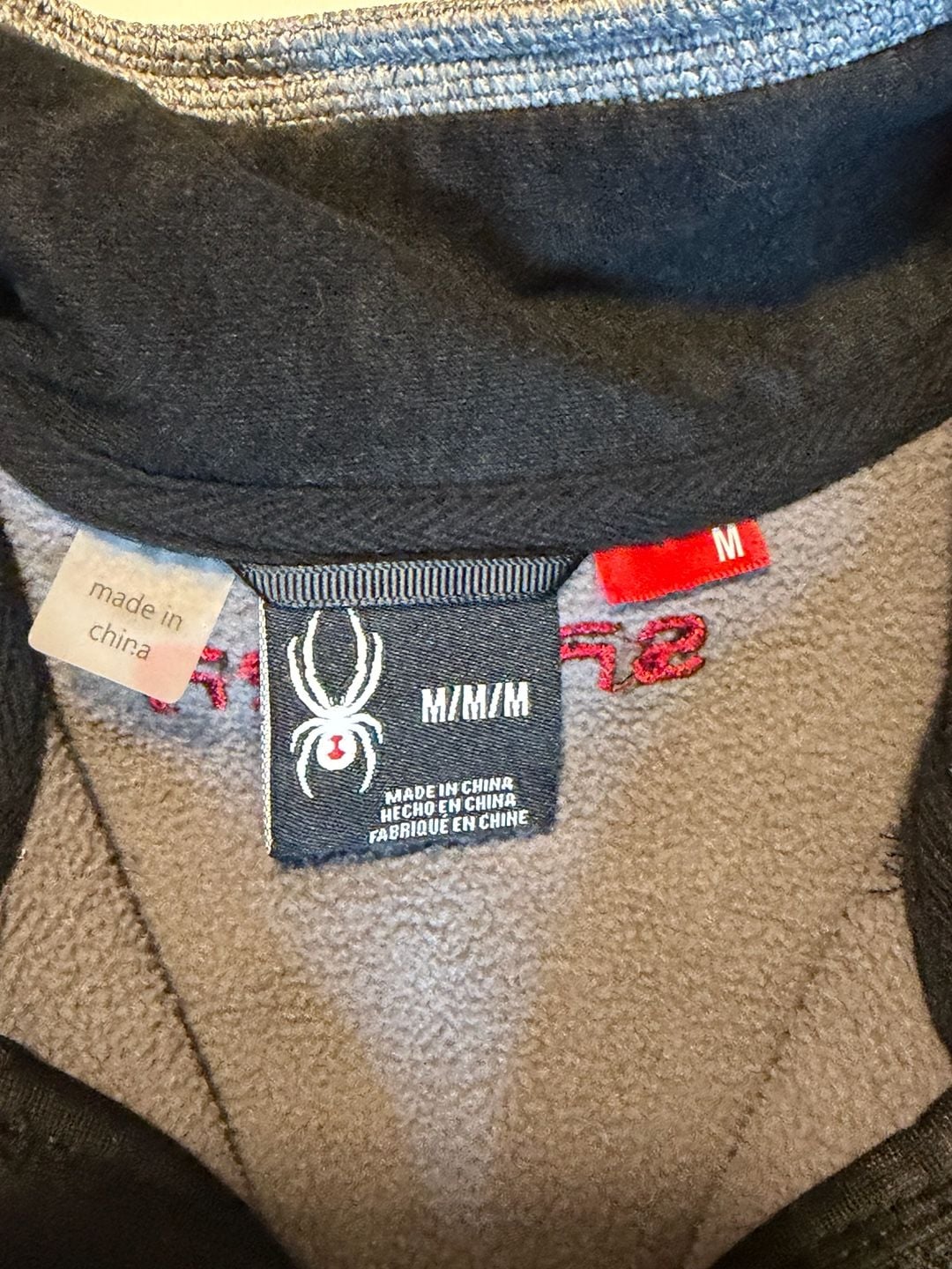 Spyder Bandit 1/2 Zip Pullover Size M Gray Black Fleece 4