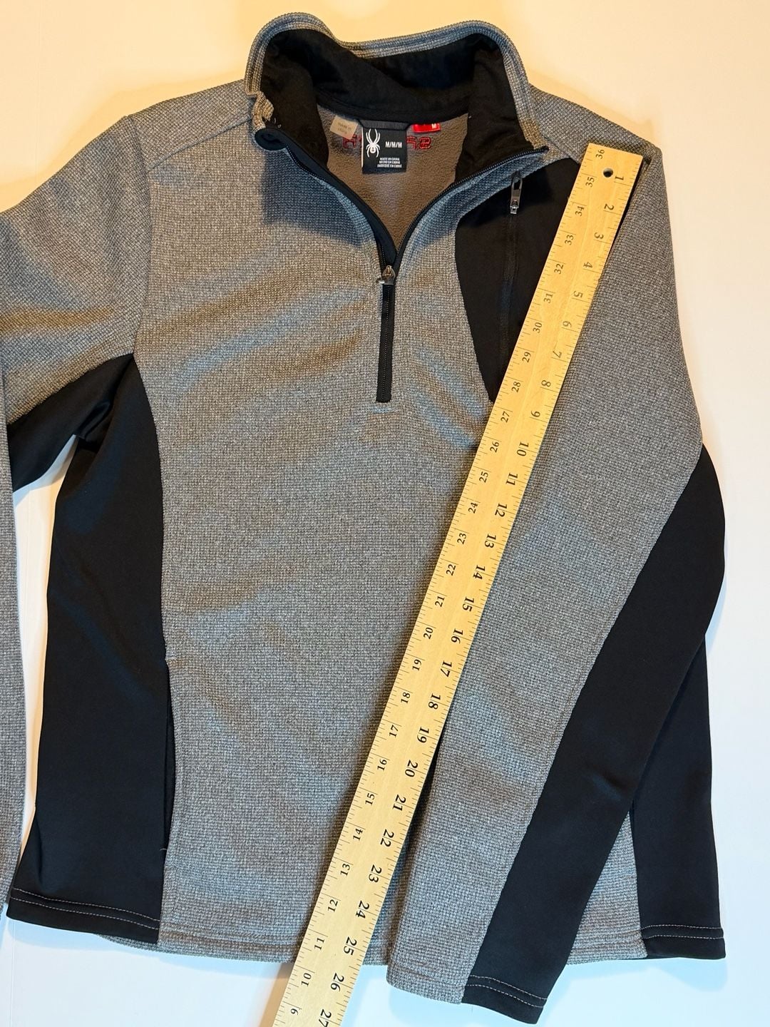 Spyder Bandit 1/2 Zip Pullover Size M Gray Black Fleece 6