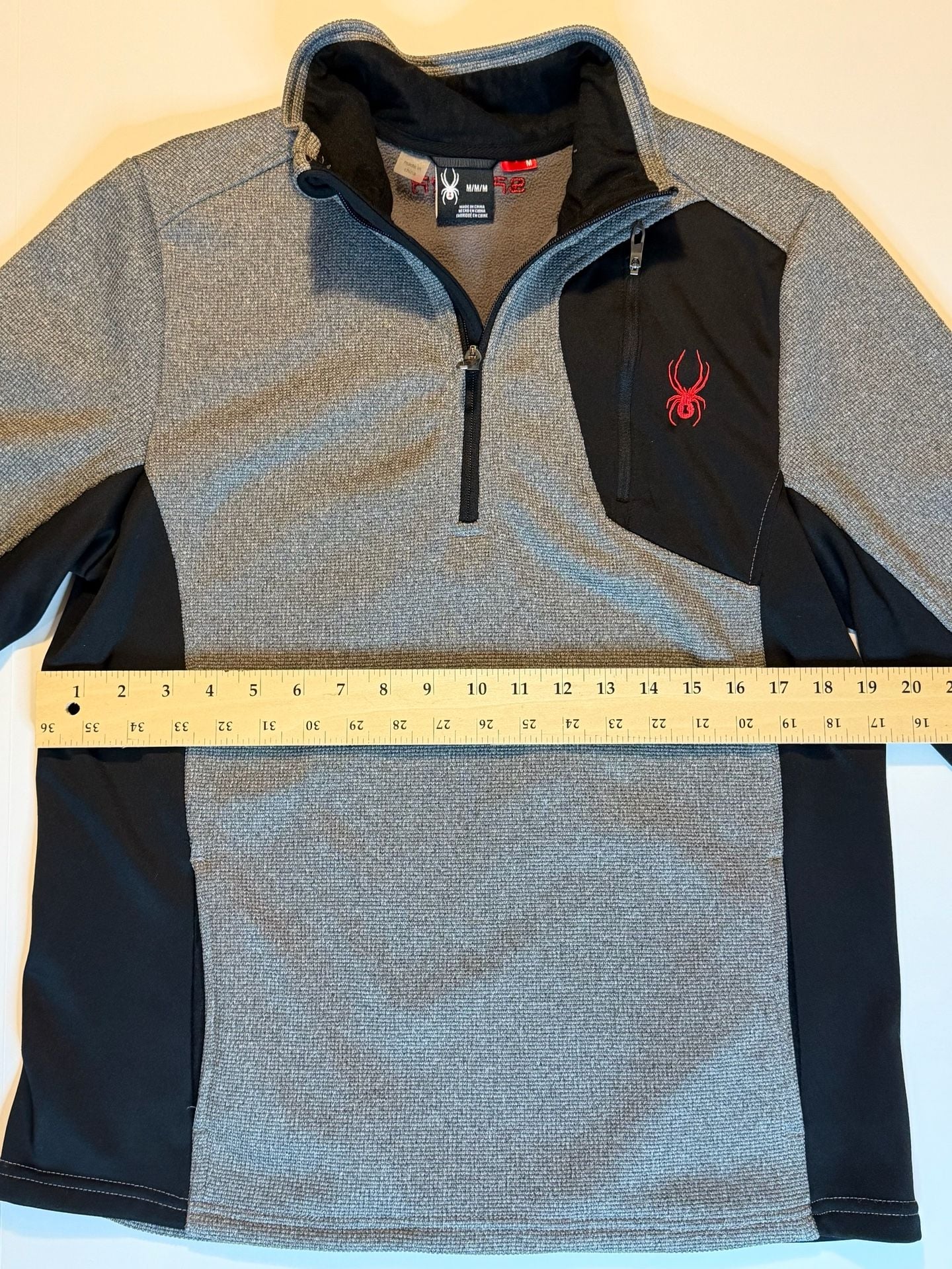 Spyder Bandit 1/2 Zip Pullover Size M Gray Black Fleece 7