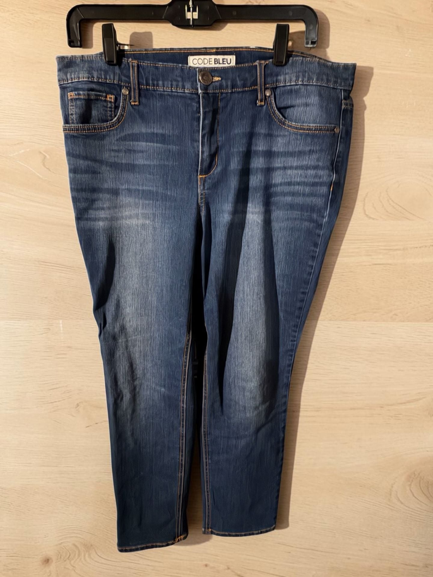 Code Bleu Jeans Size 12 Dark Wash Embroidered Pockets 1