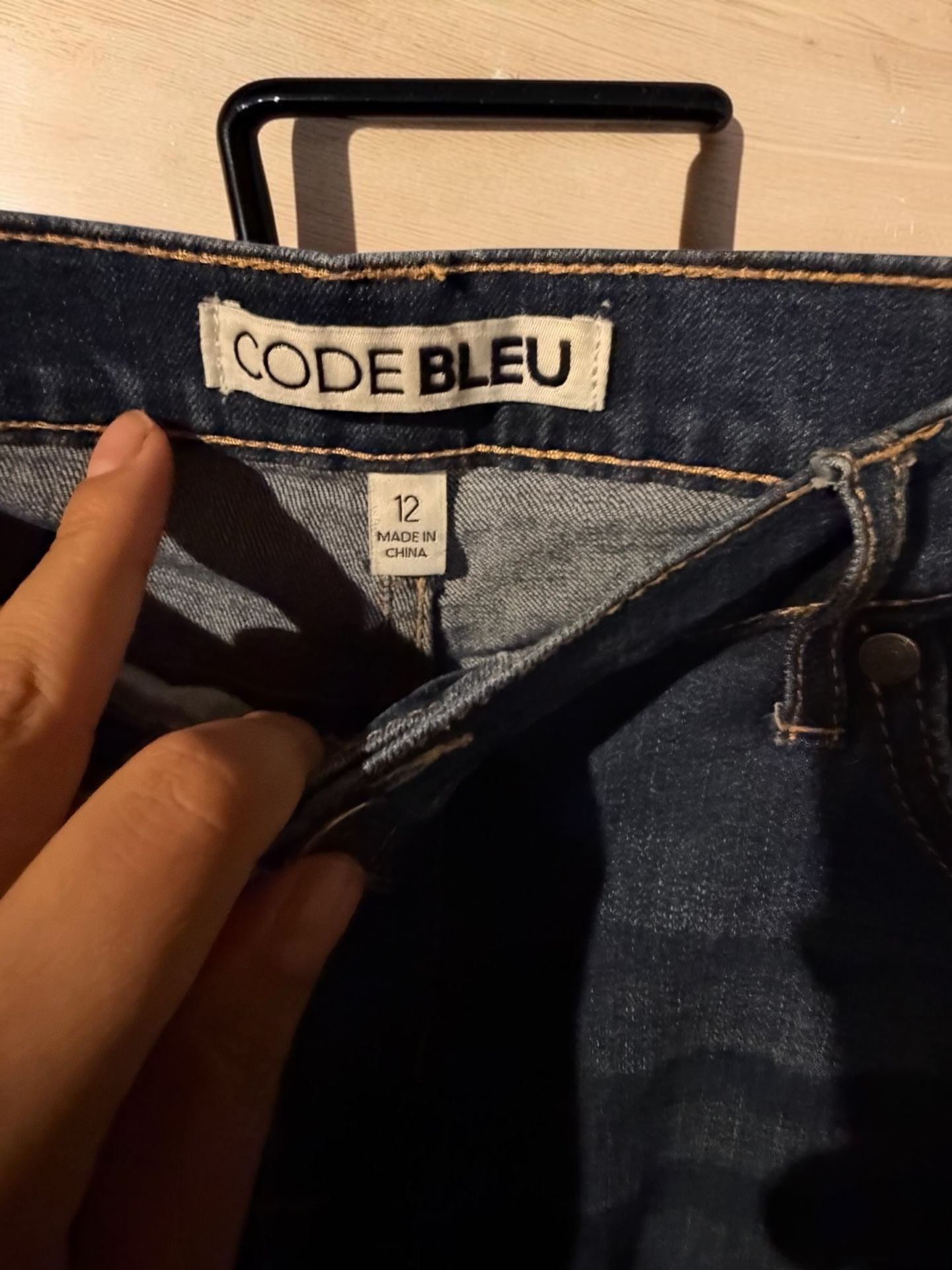 Code Bleu Jeans Size 12 Dark Wash Embroidered Pockets 3