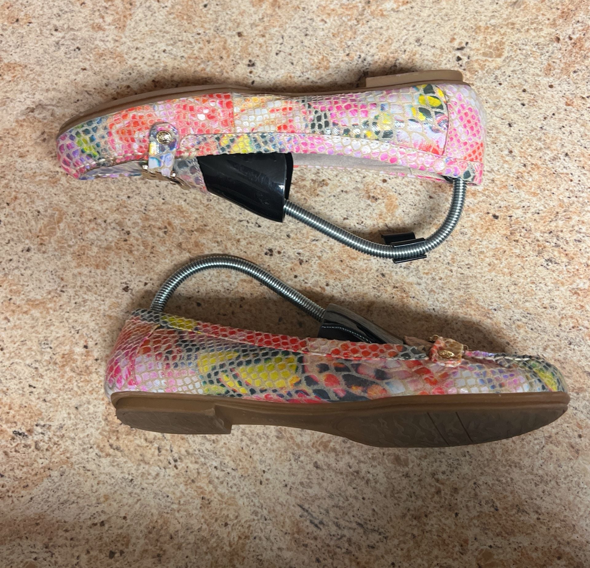 Anne Klein Loafers Size 10M Multicolor Snakeskin Print Buckle 4
