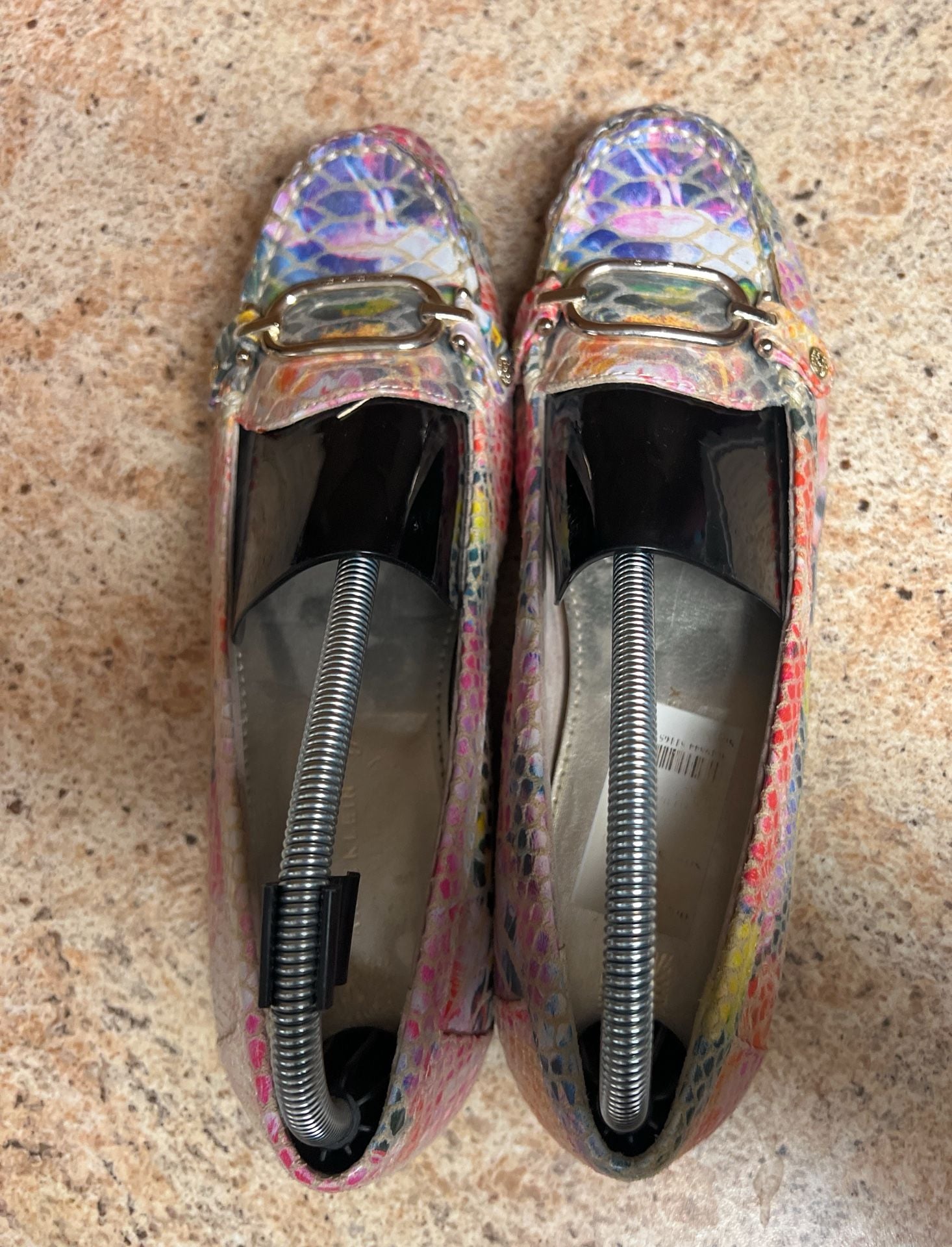 Anne Klein Loafers Size 10M Multicolor Snakeskin Print Buckle 5