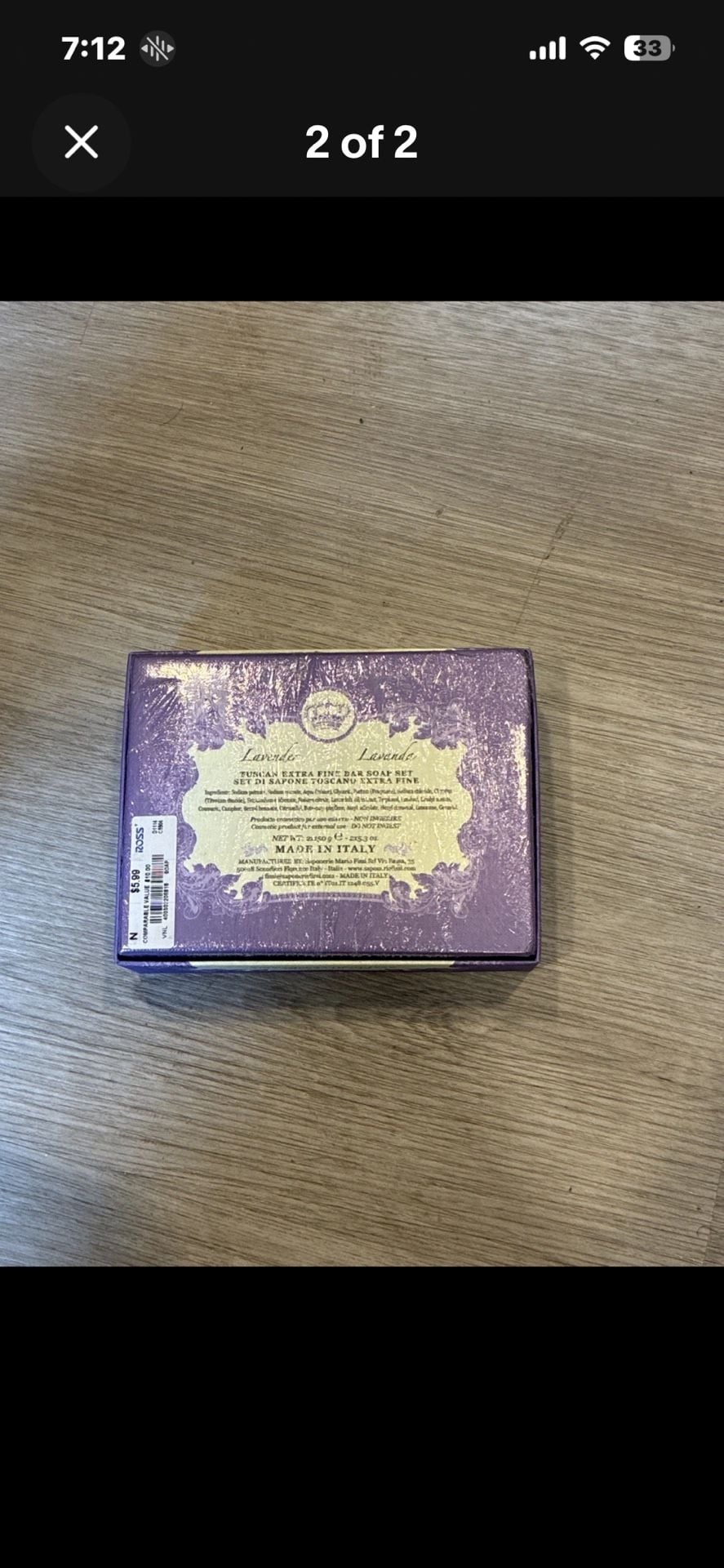 Sapone Toscano Lavender Bar Soap Set of 2 2