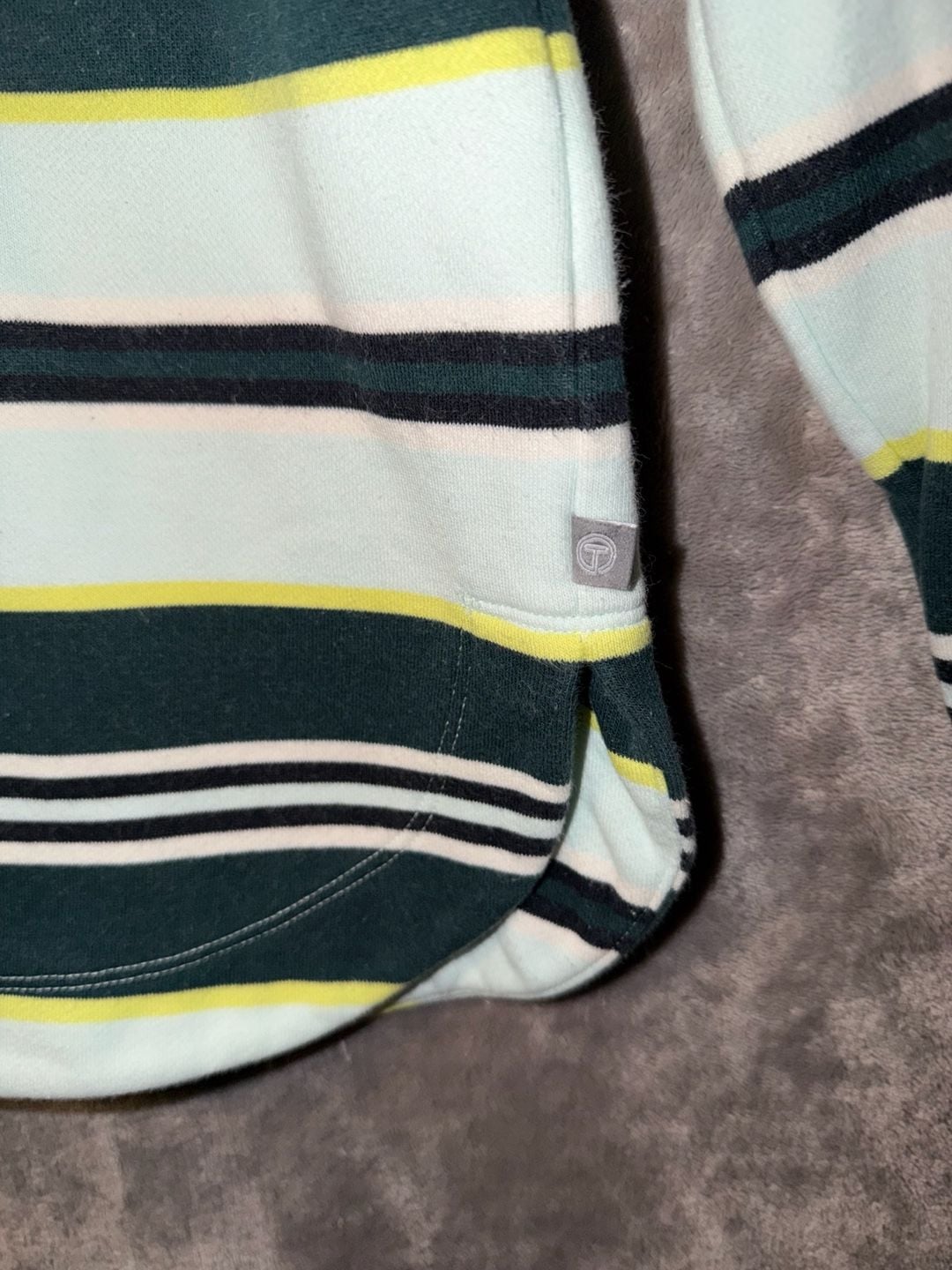 T by Talbots French Terry Pullover Size L Stripe Long Sleeve Top 4