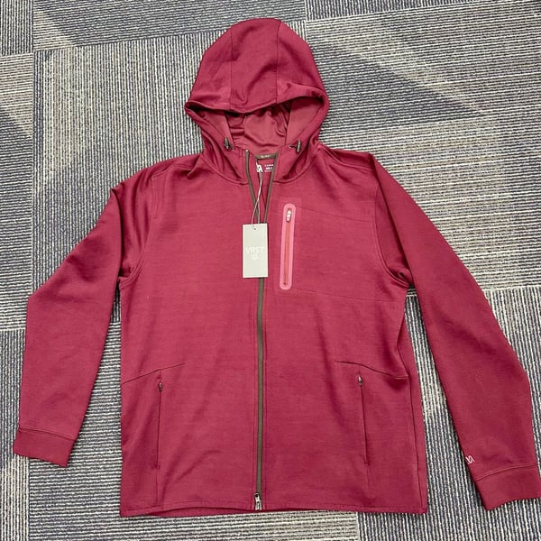 VRST Pinnacle Fleece Full Zip Hoodie Dark Cranberry Large Mens