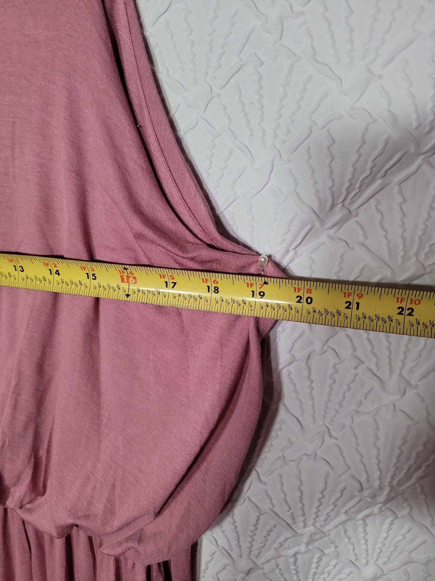 Emerald Maxi Dress Size 1X Pink Rayon Spandex Flowy Side Slit Dress 3
